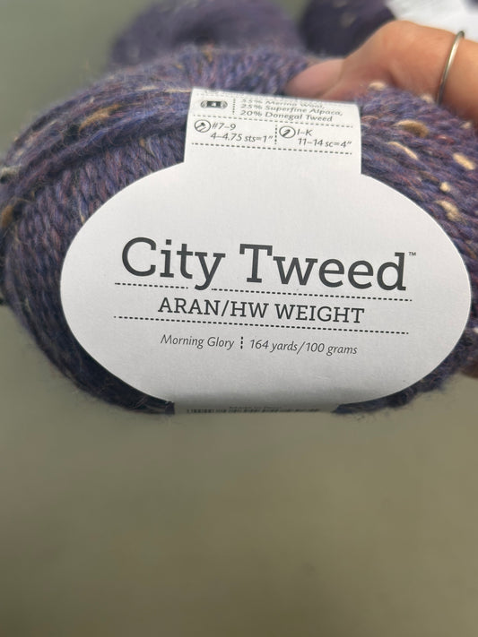 DESTASH - Knit Picks City Tweed Aran Weight - Morning Glory - 6 skeins