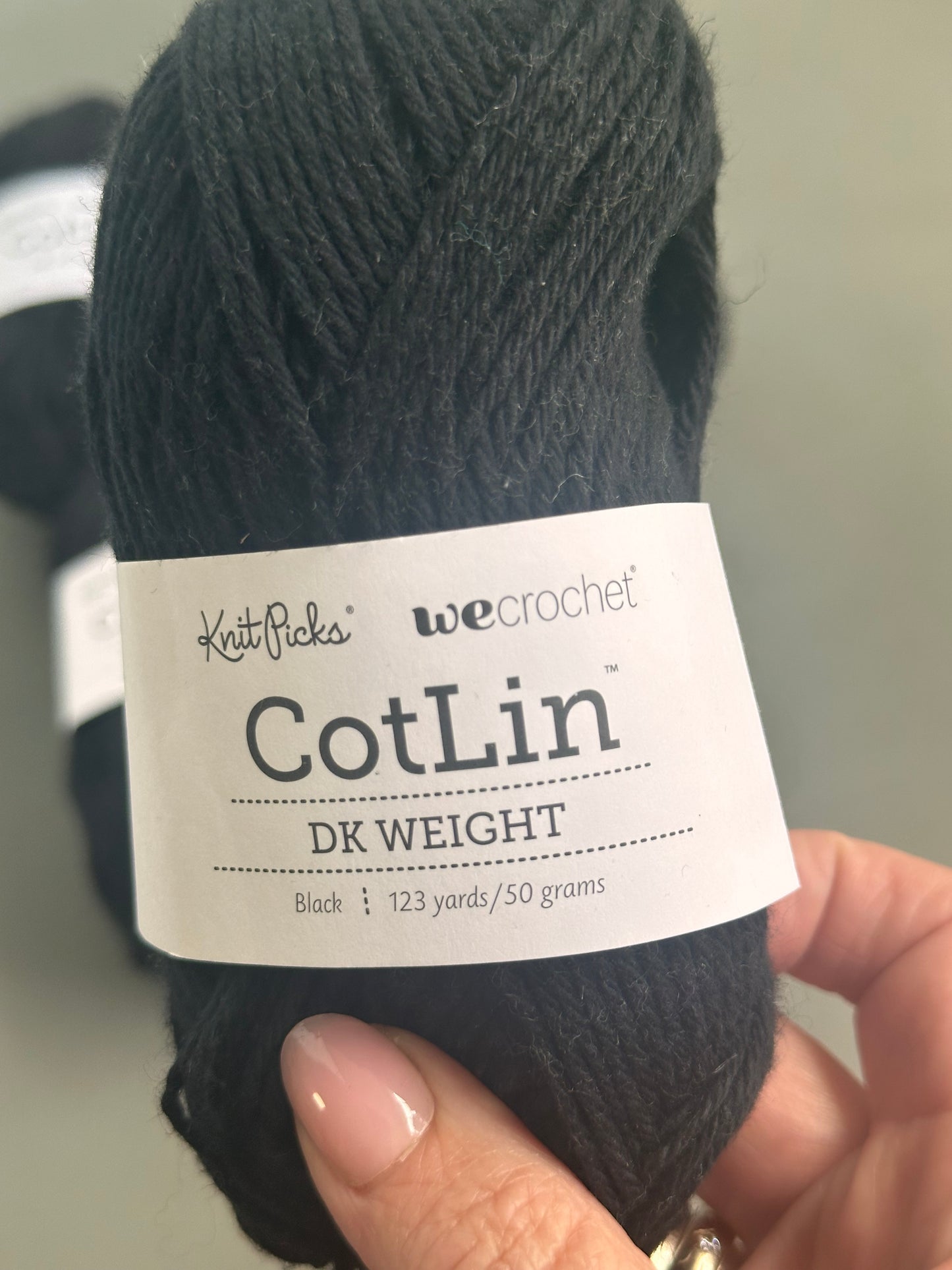 DESTASH - Knit Picks Cotlin - Black - Six Skeins