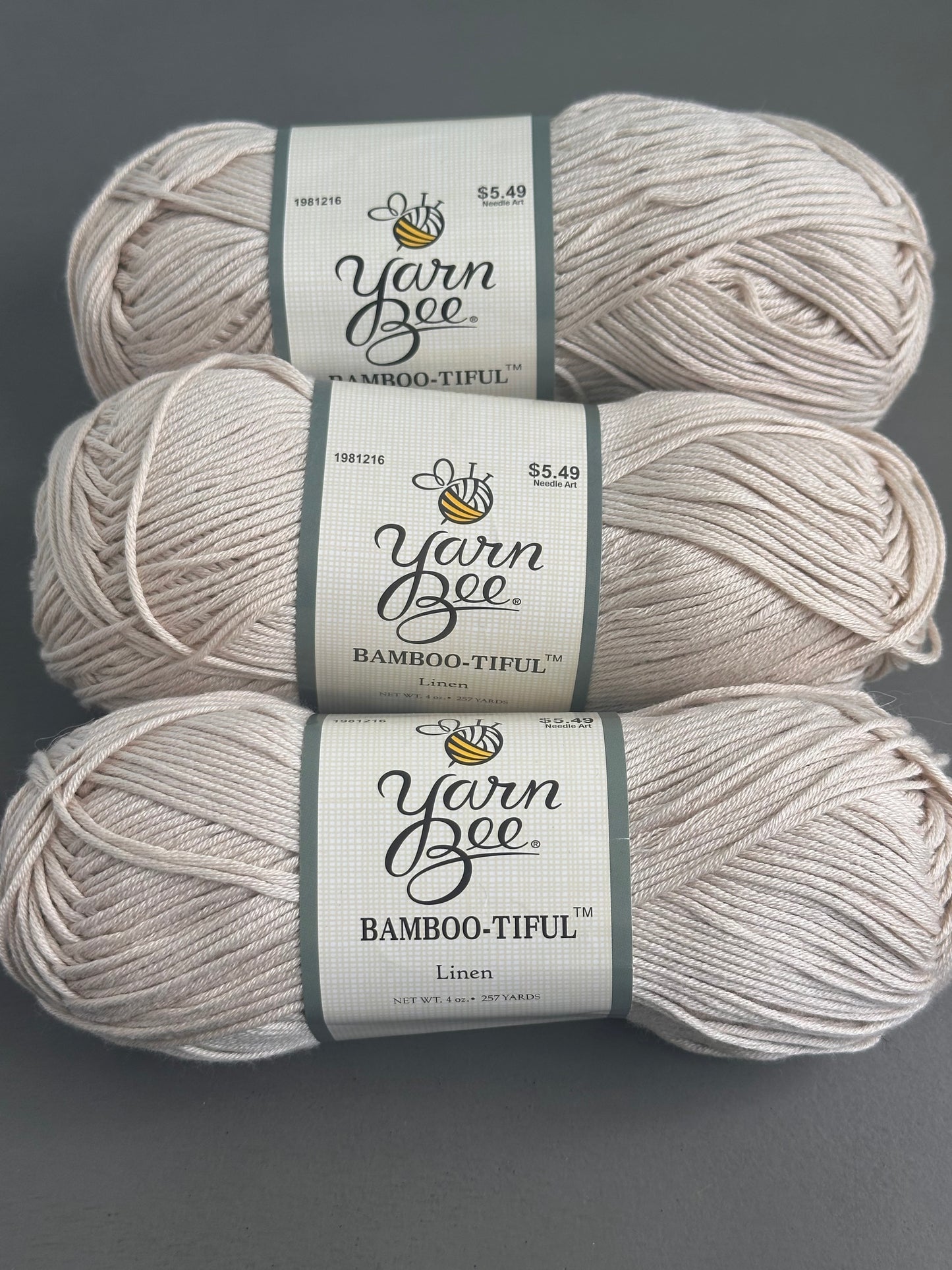 DESTASH - 3 skeins Bamboo-tiful yarn in LINEN