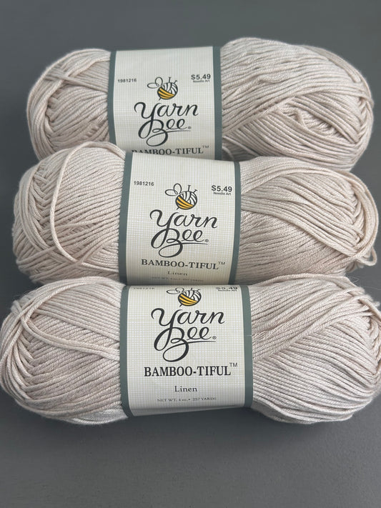DESTASH - 3 skeins Bamboo-tiful yarn in LINEN