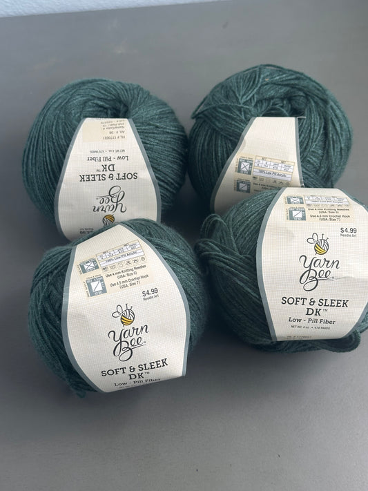 DESTASH - YarnBee Soft & Sleek DK - Irish Rain - 4 skeins