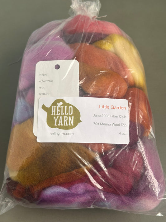 DESTASH - Hello Yarn 4 oz 70s Merino Wool Top - Little Garden