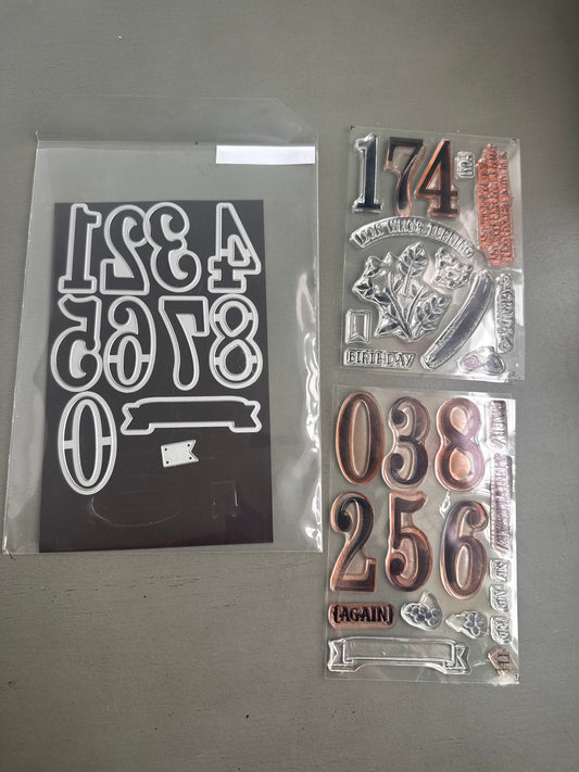 DESTASH - Stampin' Up Number of Years stamps & dies