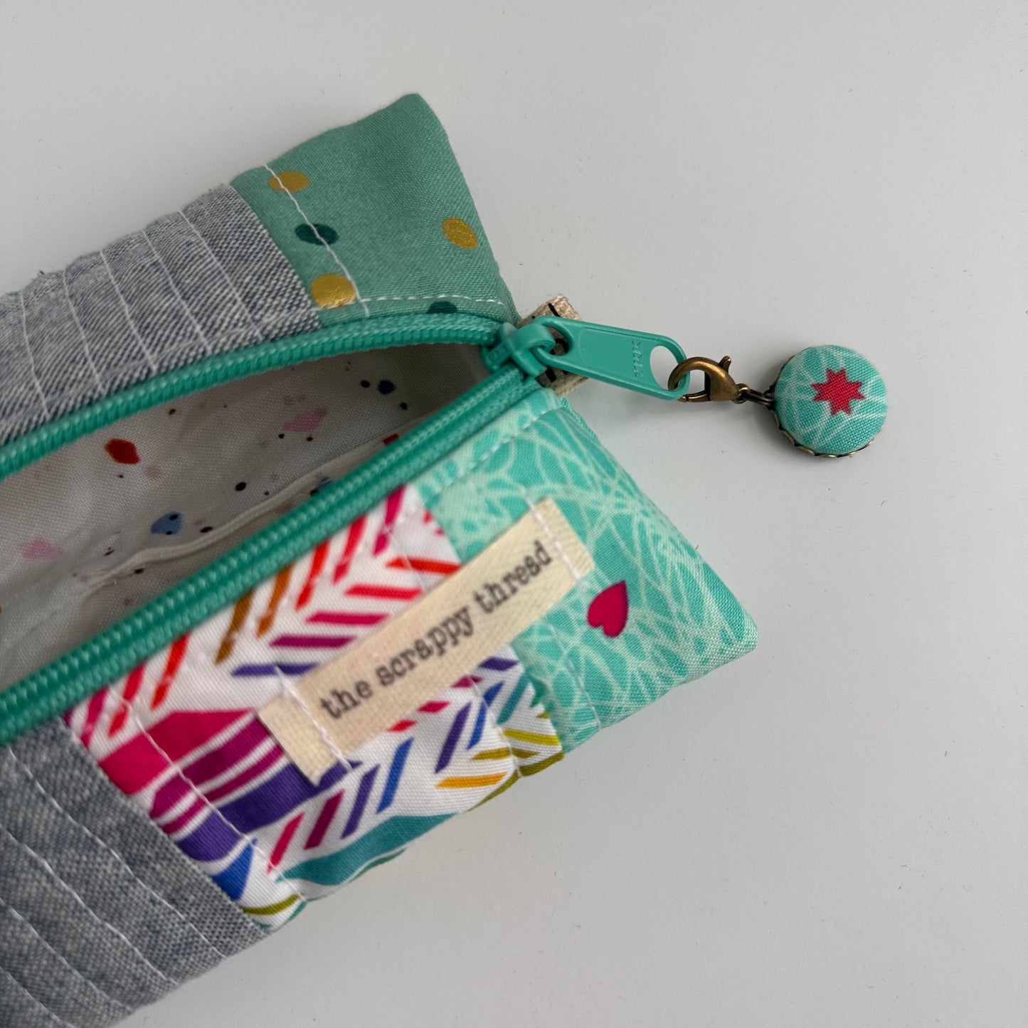 One-of-a-Kind Zippered Project Bag - 'Flat Sack' - Notions Pouch