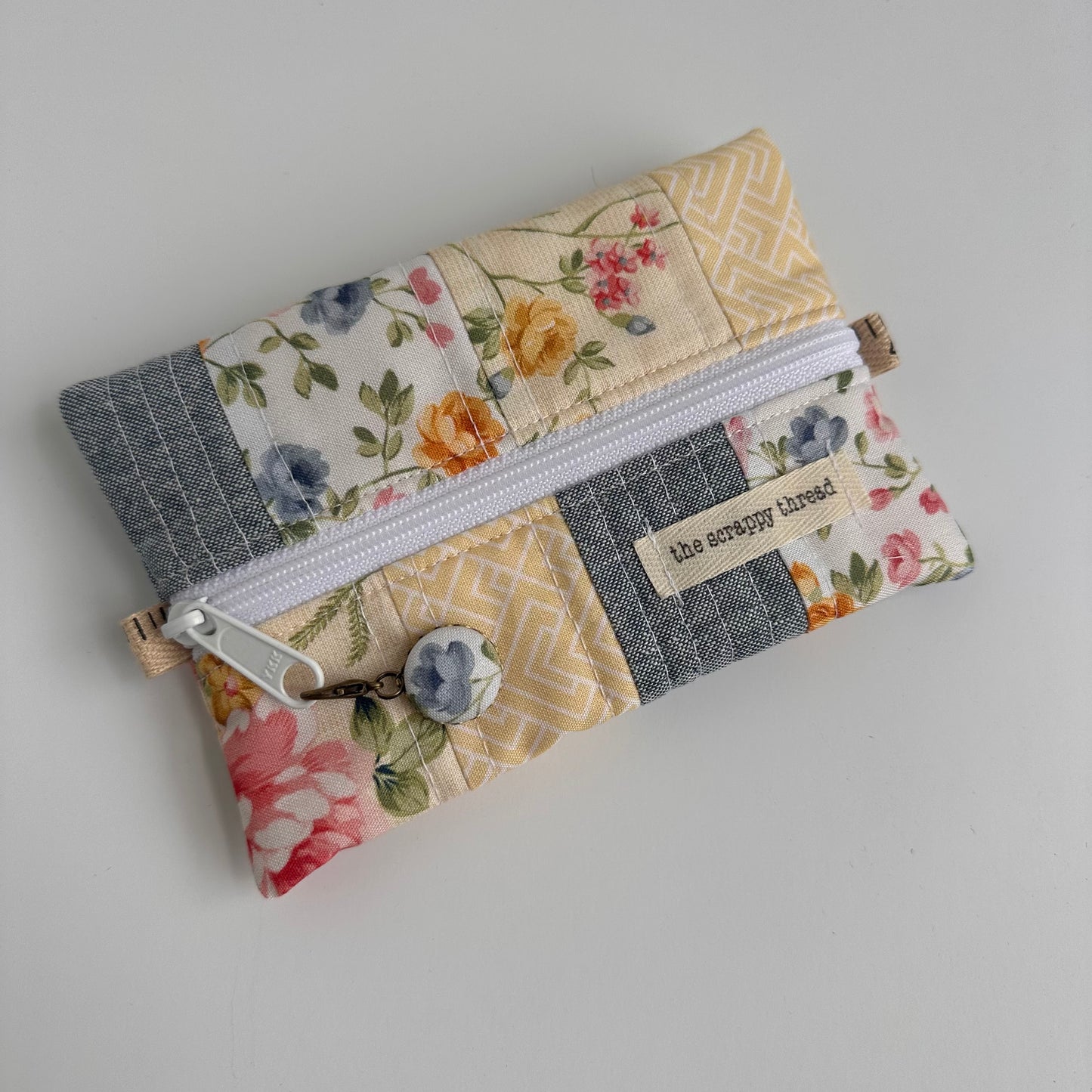 One-of-a-Kind Zippered Project Bag - 'Flat Sack' - Notions Pouch