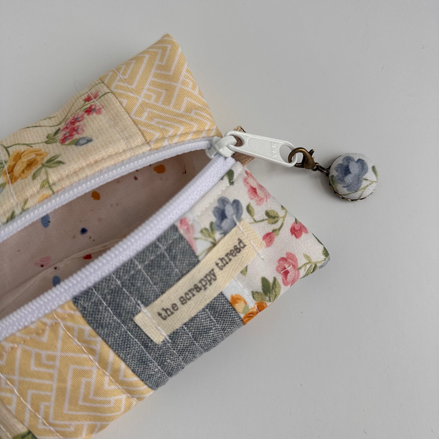 One-of-a-Kind Zippered Project Bag - 'Flat Sack' - Notions Pouch