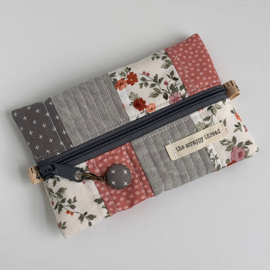 One-of-a-Kind Zippered Project Bag - 'Flat Sack' - Notions Pouch