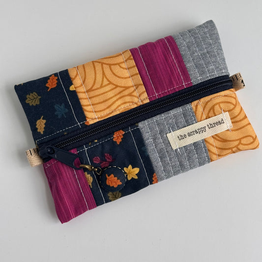 One-of-a-Kind Zippered Project Bag - 'Flat Sack' - Notions Pouch