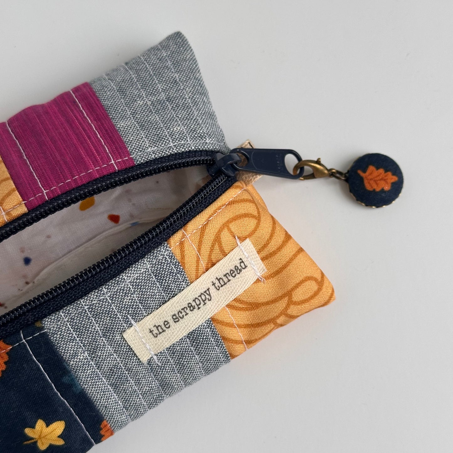 One-of-a-Kind Zippered Project Bag - 'Flat Sack' - Notions Pouch