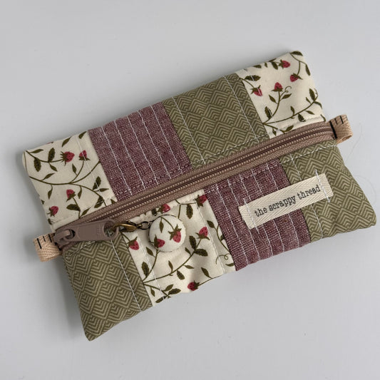 One-of-a-Kind Zippered Project Bag - 'Flat Sack' - Notions Pouch