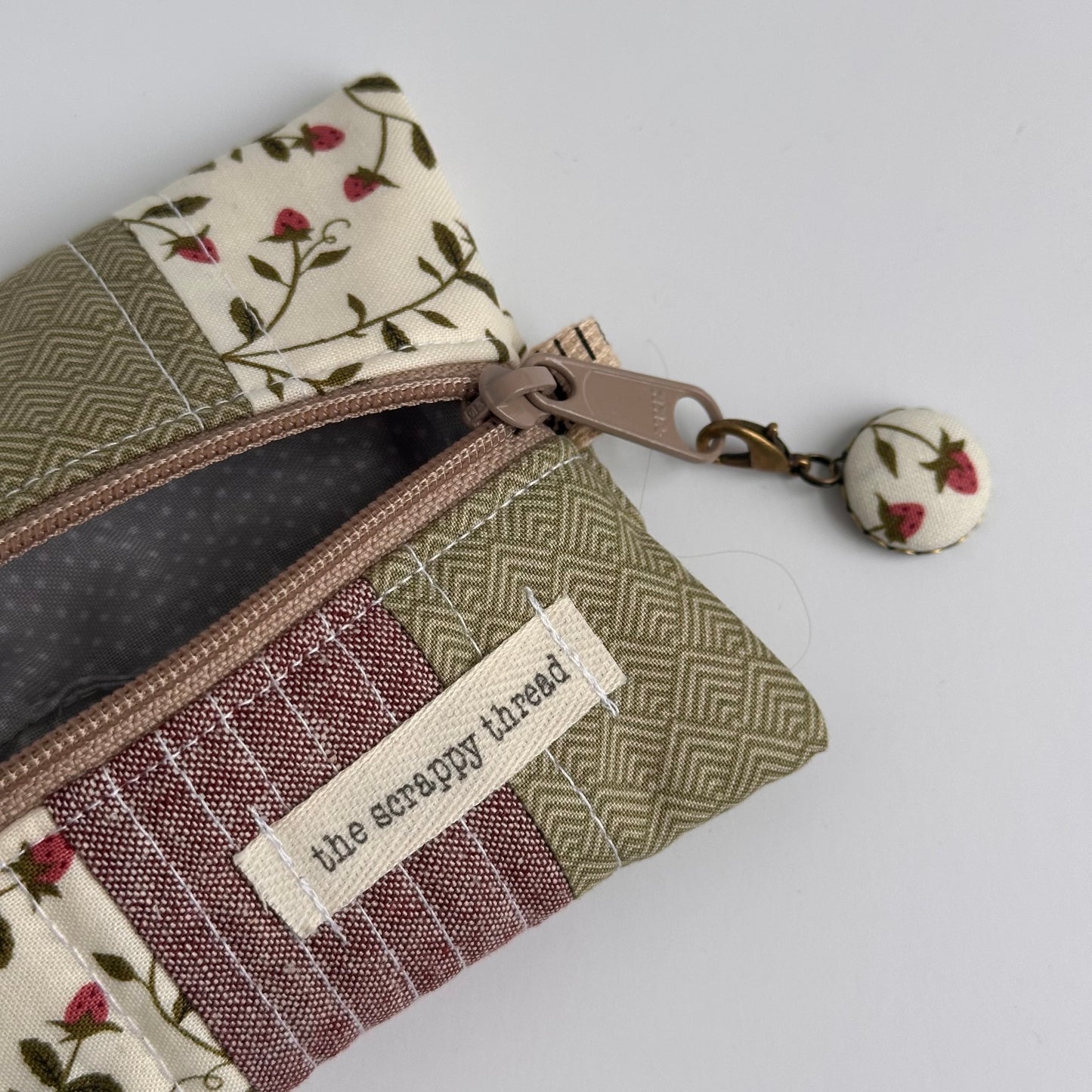 One-of-a-Kind Zippered Project Bag - 'Flat Sack' - Notions Pouch