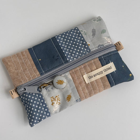 One-of-a-Kind Zippered Project Bag - 'Flat Sack' - Notions Pouch