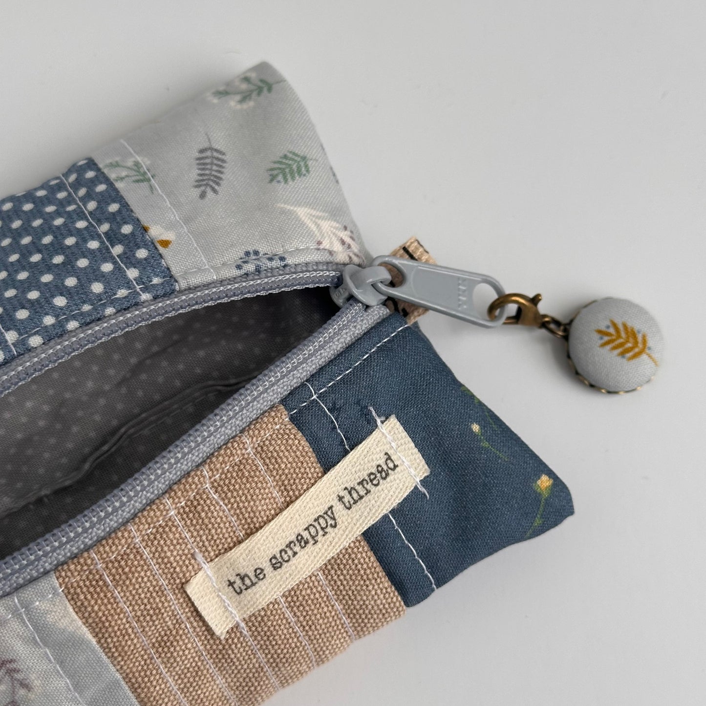 One-of-a-Kind Zippered Project Bag - 'Flat Sack' - Notions Pouch
