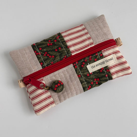 One-of-a-Kind Zippered Project Bag - 'Flat Sack' - Notions Pouch