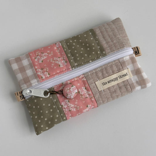 One-of-a-Kind Zippered Project Bag - 'Flat Sack' - Notions Pouch