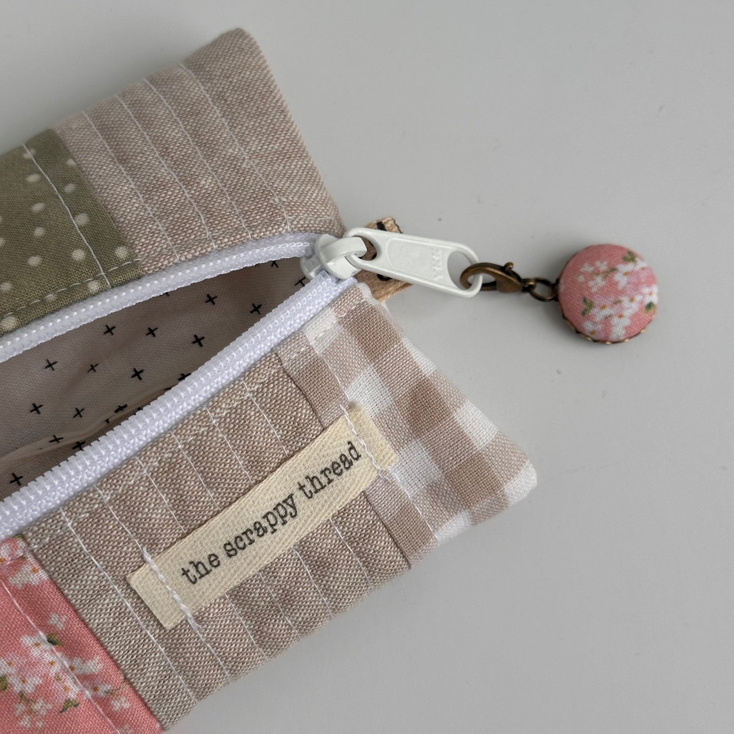 One-of-a-Kind Zippered Project Bag - 'Flat Sack' - Notions Pouch