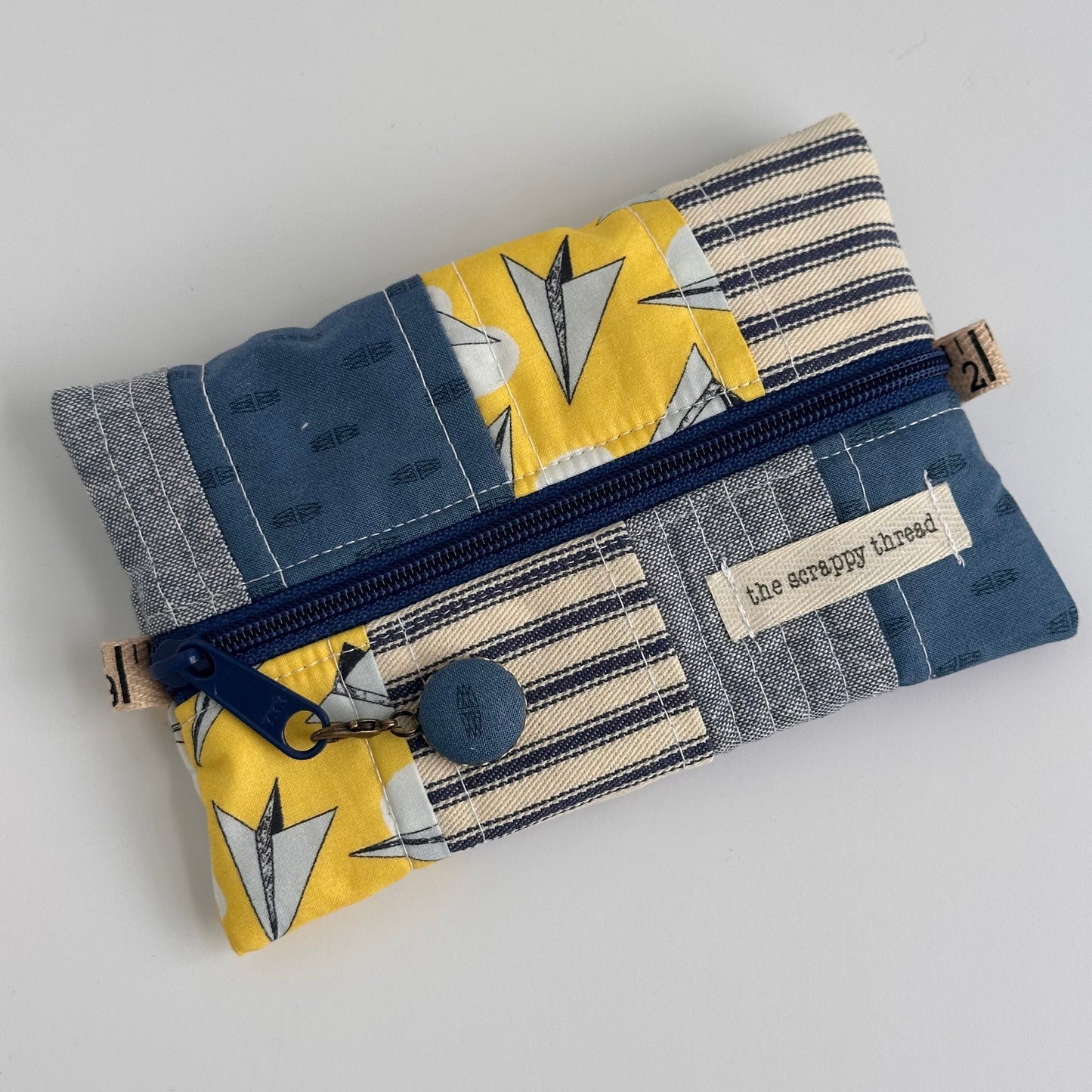 One-of-a-Kind Zippered Project Bag - 'Flat Sack' - Notions Pouch