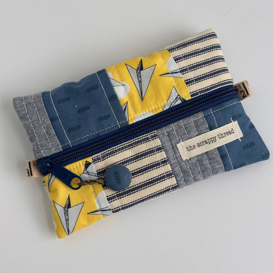 One-of-a-Kind Zippered Project Bag - 'Flat Sack' - Notions Pouch