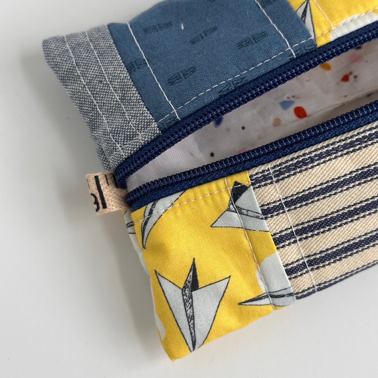 One-of-a-Kind Zippered Project Bag - 'Flat Sack' - Notions Pouch