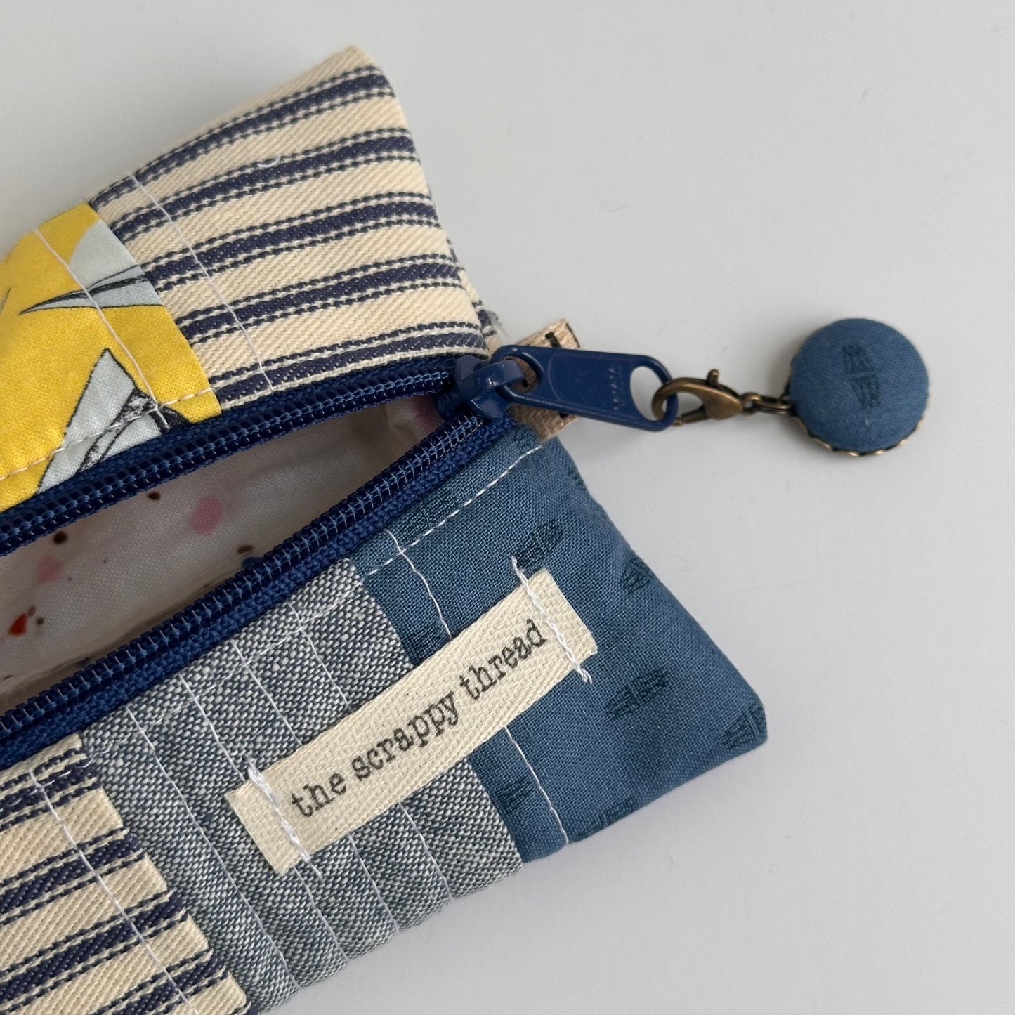 One-of-a-Kind Zippered Project Bag - 'Flat Sack' - Notions Pouch