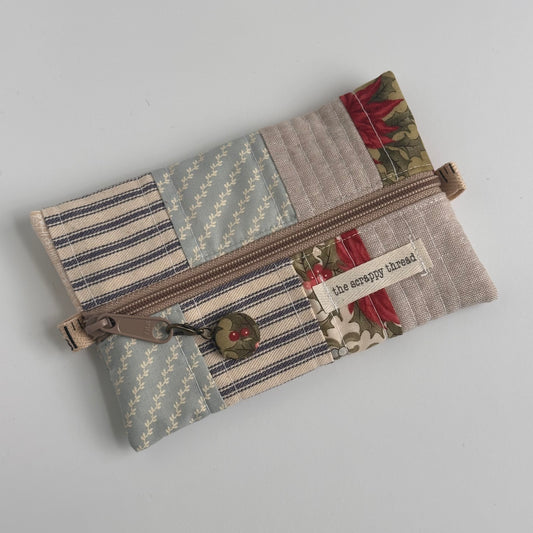 One-of-a-Kind Zippered Project Bag - 'Flat Sack' - Notions Pouch